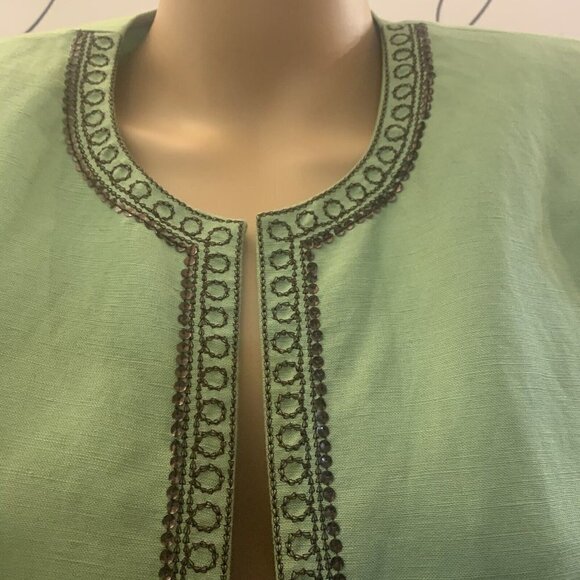 Positive Attitude. Size 12. Open Front Sequin Embroidered 3/4 Sleeve Jacket.AL - Picture 2 of 7